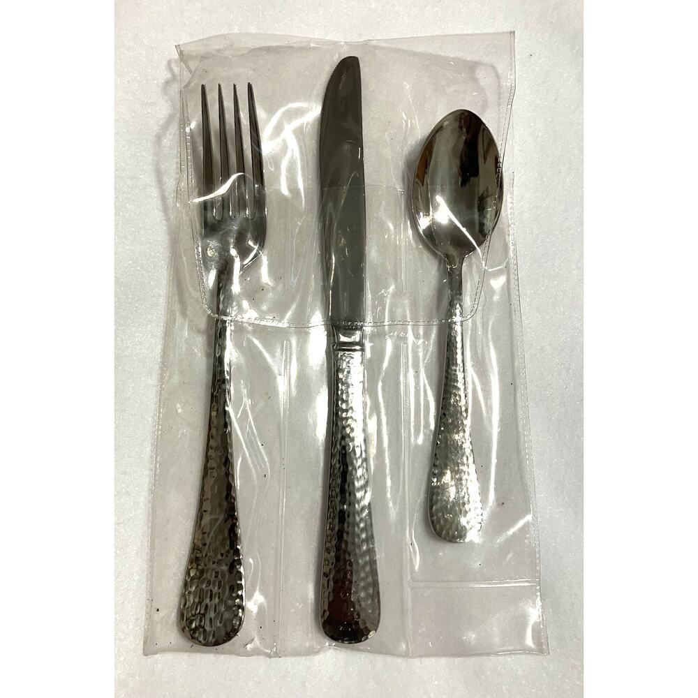 Reed & Barton Heritage Mint Olde English Hammered Stainless Flatware 3 Pcs NIP